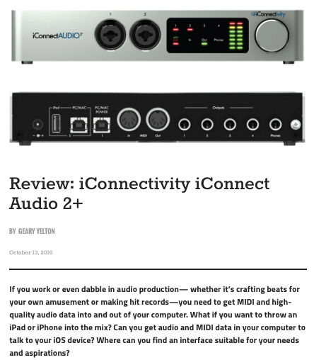 Electronic Musician Magazine Really Likes the iConnectAUDIO2+
